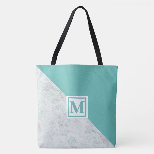 Bolsa Tote Monograma e Flores (Frente)