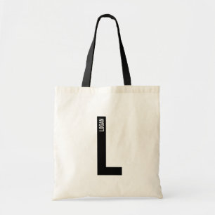 Bolsa Tote Monograma e Nome Personalizados Modernos e Destaca
