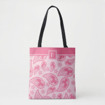 Monograma e Seu Nome no Padrão Pink Paisley