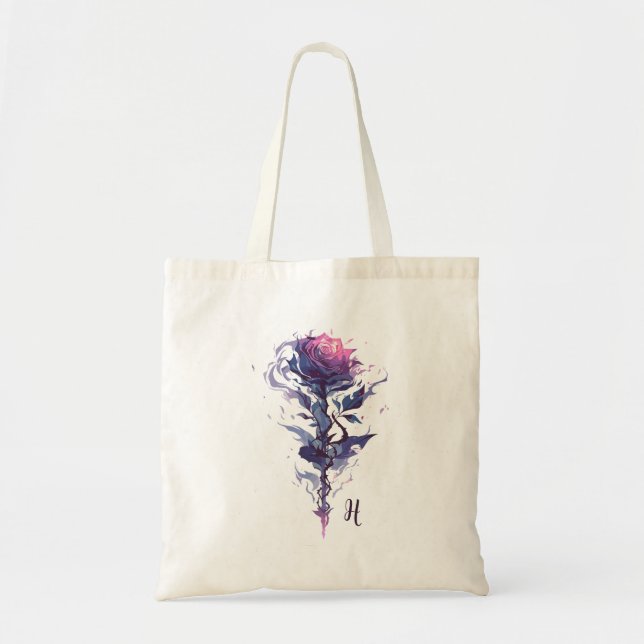 Bolsa Tote Monograma Elegante Rosa Art (Frente)