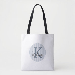 Bolsa Tote Monograma em Círculo com Listras Personalizadas em