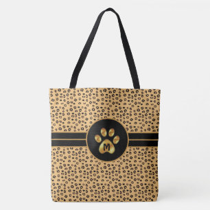 Bolsa Tote Monograma & Estilo de Padrão de Tigre & Pata
