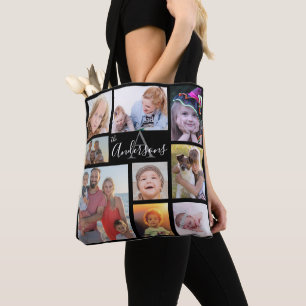 Bolsa Tote Monograma Família Oito Foto Personalizada