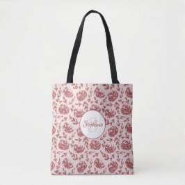 Bolsa Tote Monograma Floral de rosa Dourado