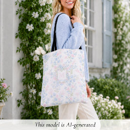 Bolsa Tote Monograma Floral Elegante