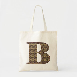Bolsa Tote Monograma Floral Elegante B Inicial