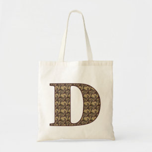 Bolsa Tote Monograma Floral Elegante D Inicial