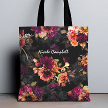 Monograma floral laranja fúcsia elegante