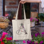Bolsa Tote Monograma Floral Personalizado - Letra A Presente<br><div class="desc">Encantando o saco de tote com um elegante monograma 'A' feito de latidos e rosas de árvores. Personalizável com seu nome,  perfeito para presentes e amantes da natureza.</div>