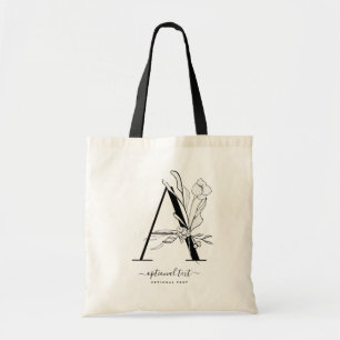 Bolsa Tote Monograma Floral Personalizado Toque - Solteiro - 