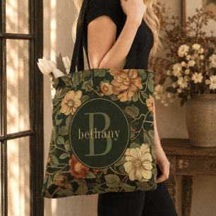 Bolsa Tote Monograma Floral Vintage Dark William Morris