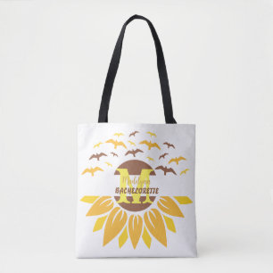 Bolsa Tote Monograma Girassol Personalizado por Bridesmaid