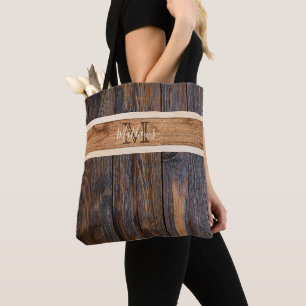 Bolsa Tote Monograma Horizontal de Toneladas de Madeira Rústi