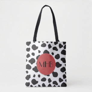 Bolsa Tote Monograma - Impressão em Animais, Pontos de Vaca