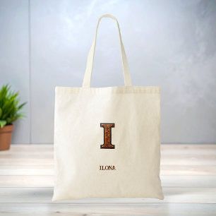 Bolsa Tote Monograma Inicial de Couro Western Trabalhado I