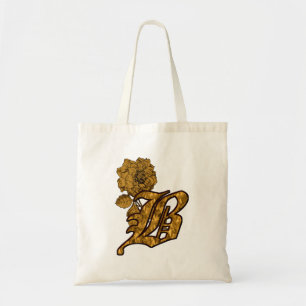 Bolsa Tote Monograma Inicial de Peony Dourada B