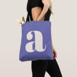 Bolsa Tote Monograma inicial de retrorreflector roxo simples<br><div class="desc">Simples Trendência Roxo Monograma Retro Bold Monograma Tote Inicial</div>
