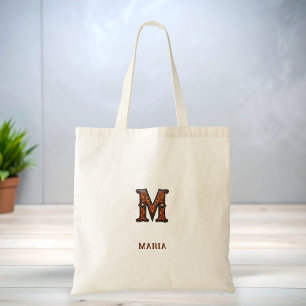 Bolsa Tote Monograma Inicial em Couro Western Tooled M