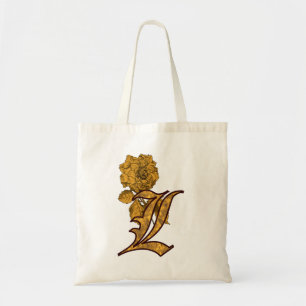 Bolsa Tote Monograma inicial L Dourado Peony Token Bag