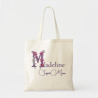 Bolsa Tote Monograma Inicial + Nome Super Mãe
