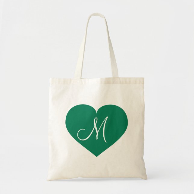 Bolsa Tote Monograma Kelly Green Heart (Frente)