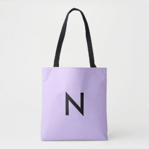 Bolsa Tote Monograma Lilás Minimalista Simples