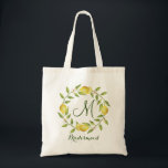 Bolsa Tote Monograma Limões Flor Brlossom Bridesmaid Tote Bag<br><div class="desc">Dê à sua festa noiva um saco de tote que os fará sentir-se totalmente lisonjeados! Estes bolsas vêm personalizados para dizer qualquer coisa que você gostaria. Para mais personalização,  clique no link "personalizar mais" e use nossa ferramenta design para modificar esse modelo.</div>