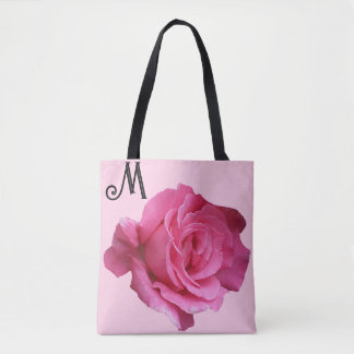Bolsa Tote Monograma M monograma bonito rosa rosa floral