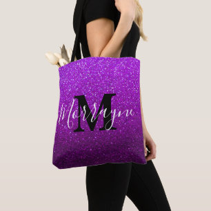 Bolsa Tote Monograma Metálico de Ombre Roxo