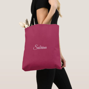 Bolsa Tote Monograma minimalista rosa cereja