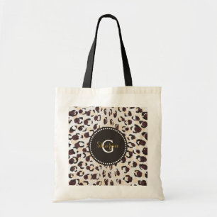 Bolsa Tote Monograma moderno de impressão de chichia castanh