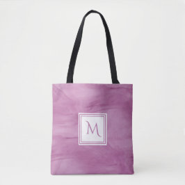 Bolsa Tote Monograma Moderno de Mármore Sutil Roxo Simples