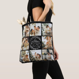Bolsa Tote Monograma Moderno e Colagem de Fotos Personalizada