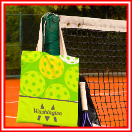 Bolsa Tote Monograma Moderno Legal de Pickleball Verde