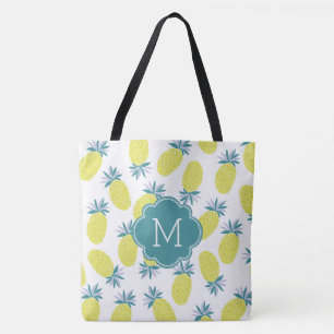 Bolsa Tote Monograma na moda do teste padrão dos abacaxis