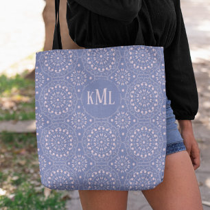 Bolsa Tote Monograma, Na moda moderno, cor-de-rosa e roxo