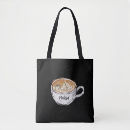 Bolsa Tote Monograma Nome Cappucccino Preto