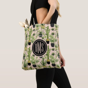 Bolsa Tote Monograma   Oásis interior   Padrão de linhagem ve