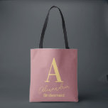 Bolsa Tote Monograma Personalizada para Damas de Honra Rosa P<br><div class="desc">Este é um design de monograma personalizado simples, moderno. Este design elegante está na tendência rosa po dusty com tipografia estilosa. É perfeito como um presente personalizado para sua dama de honra ou madrinha e ideal como um presente de agradecimento para as damas de honra ou como lembrancinha para sua...</div>