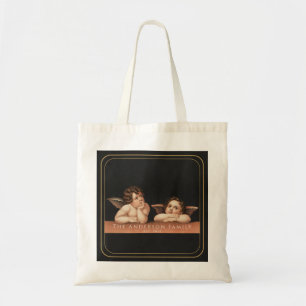 Bolsa Tote Monograma Personalizado Anjo Rafael Arte Fina Vint