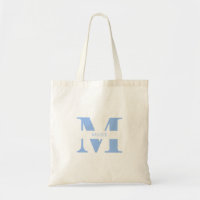 Monograma Personalizado Azul Pastel Fofo Moderno
