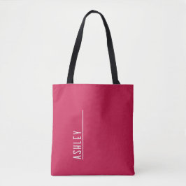 Bolsa Tote Monograma personalizado, cor-de-rosa cereja