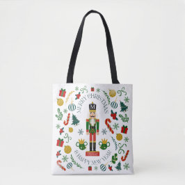 Bolsa Tote Monograma personalizado de biscoitos de Natal feli