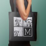 Bolsa Tote Monograma Personalizado de Colagem de Fotos em Pre<br><div class="desc">Você pode usar fotos do Instagram para este design. Use três fotos quadradas para criar um presente exclusivo e pessoal. Ou você pode ficar com o filhote hipster e fazer uma moda. Se precisar ajustar as fotos,  clique na ferramenta personalizar para fazer alterações.</div>