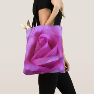 Bolsa Tote Monograma personalizado de foto de rosa púrpura r