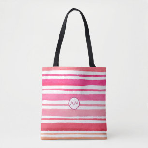 Bolsa Tote Monograma Personalizado de Greve Rosa de Verão