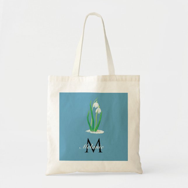 Bolsa Tote Monograma Personalizado de Primavera de Flores de  (Frente)