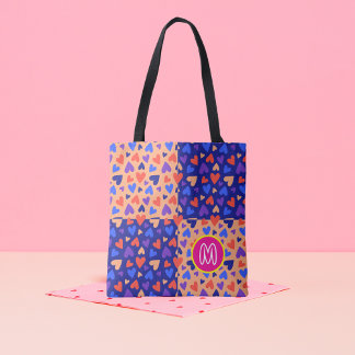 Bolsa Tote Monograma Personalizado Decora Kawaii Corações Max