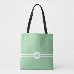 Bolsa Tote Monograma personalizado do padrão de faixas verde