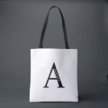 Bolsa Tote Monograma Personalizado e Toque de Nome<br><div class="desc">Monograma Personalizado e Dif de Nome apresentam monograma personalizado e nome no estilo de fonte de serif clássico.</div>